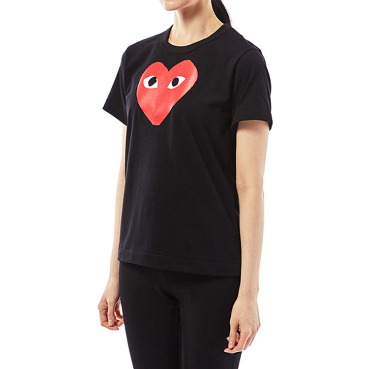 (WMNS) COMME des GARCONS PLAY T-Shirt Large Red Heart 'Black' AZ-T111-051-1