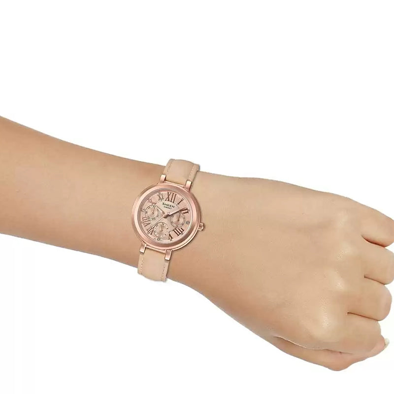 CASIO SHEEN Series Leisure Fashion Rose/Gold Rose Gold Analog SHE-3034GL-9AUDF