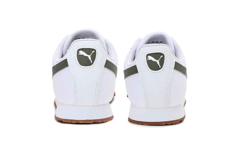 (GS) PUMA Roma Basic Low Top Running Shoes White/Green 359841-25