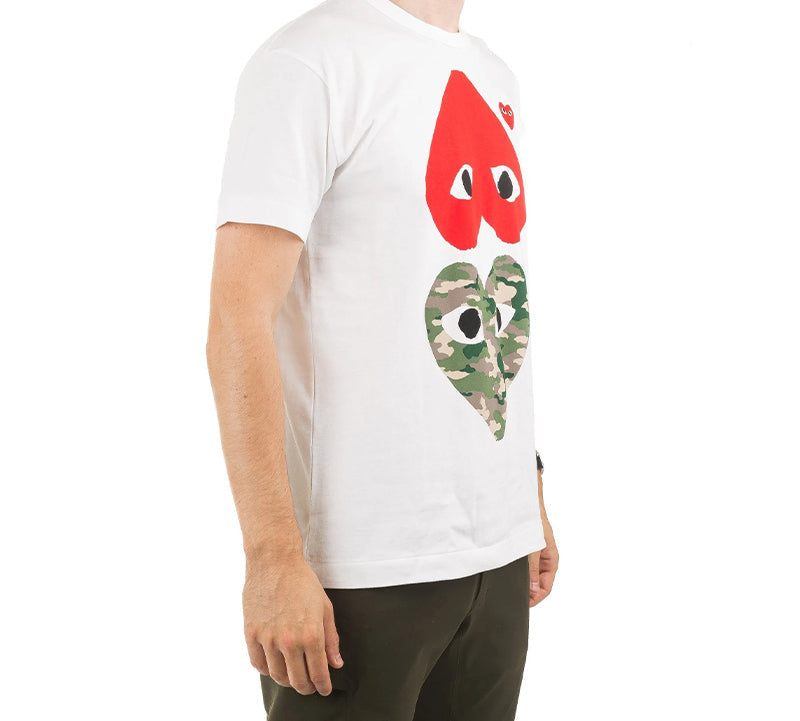 COMME des GARCONS PLAY Camouflage Logo Printing Short Sleeve Tee 'White' AZ-T248-051-1