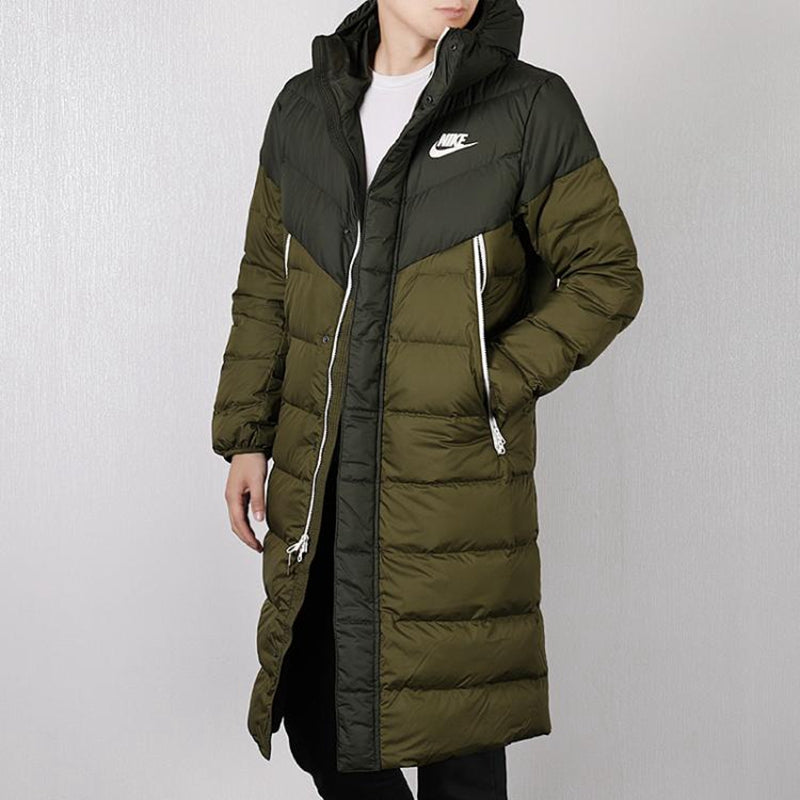 Nike Logo Puffer Hooded Coat 'Olive Green' AA8854-355