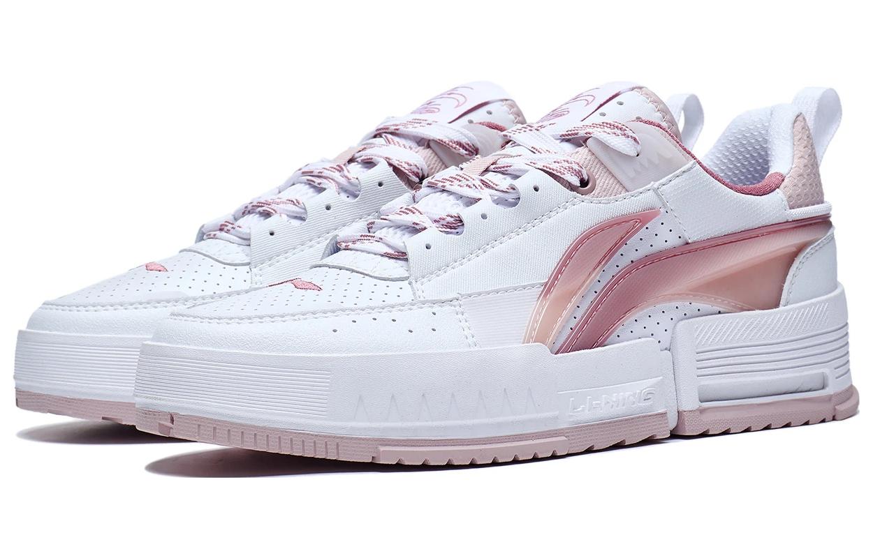 (WMNS) Li-Ning Casual Skate Shoes 'White Pink' AGCT136-3