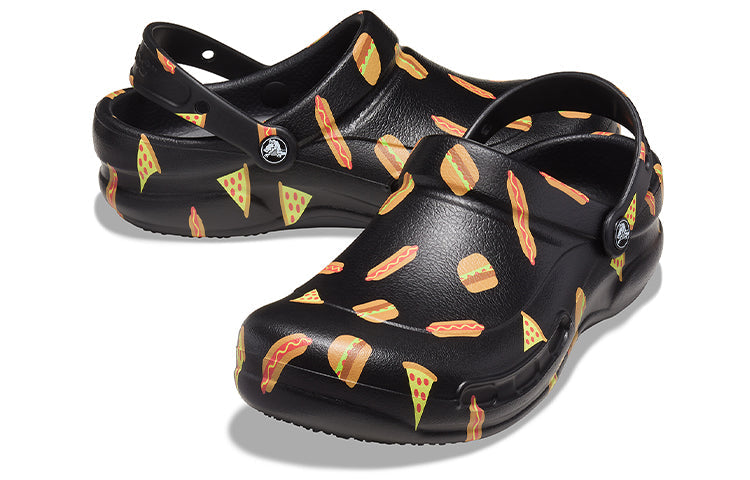 Crocs Bistro Graphic Clog Stylish Casual Black Sandals 204044-0FN