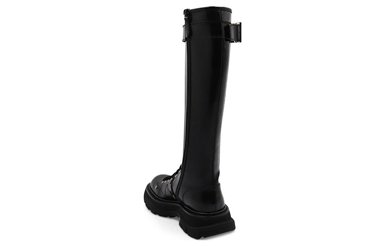 (WMNS) Alexander McQueen Tread Slick Boot 'Black' 595466WHZ811081