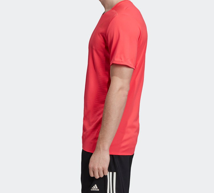 Men's adidas Logo Breathable Short Sleeve Red T-Shirt DQ1852