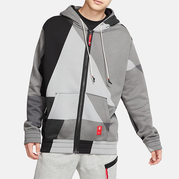 Nike Kyrie Irving Colorblock Zipper Hooded Jacket 'Grey' BV9286-010