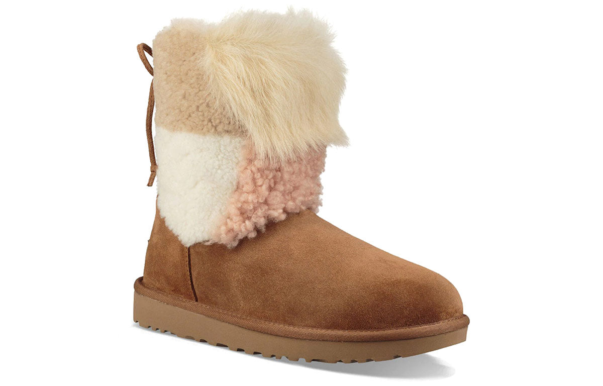 (WMNS) UGG Classic Short Patchwork Fluff 1098071-CHE