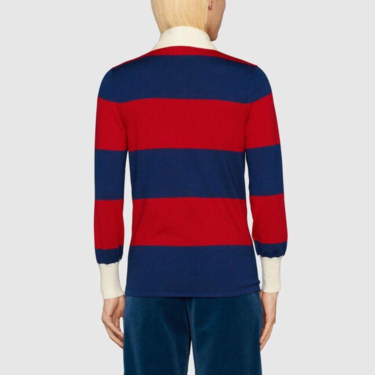 Gucci Striped Wool Polo 'Blue Red' 673844-XKB26-4358