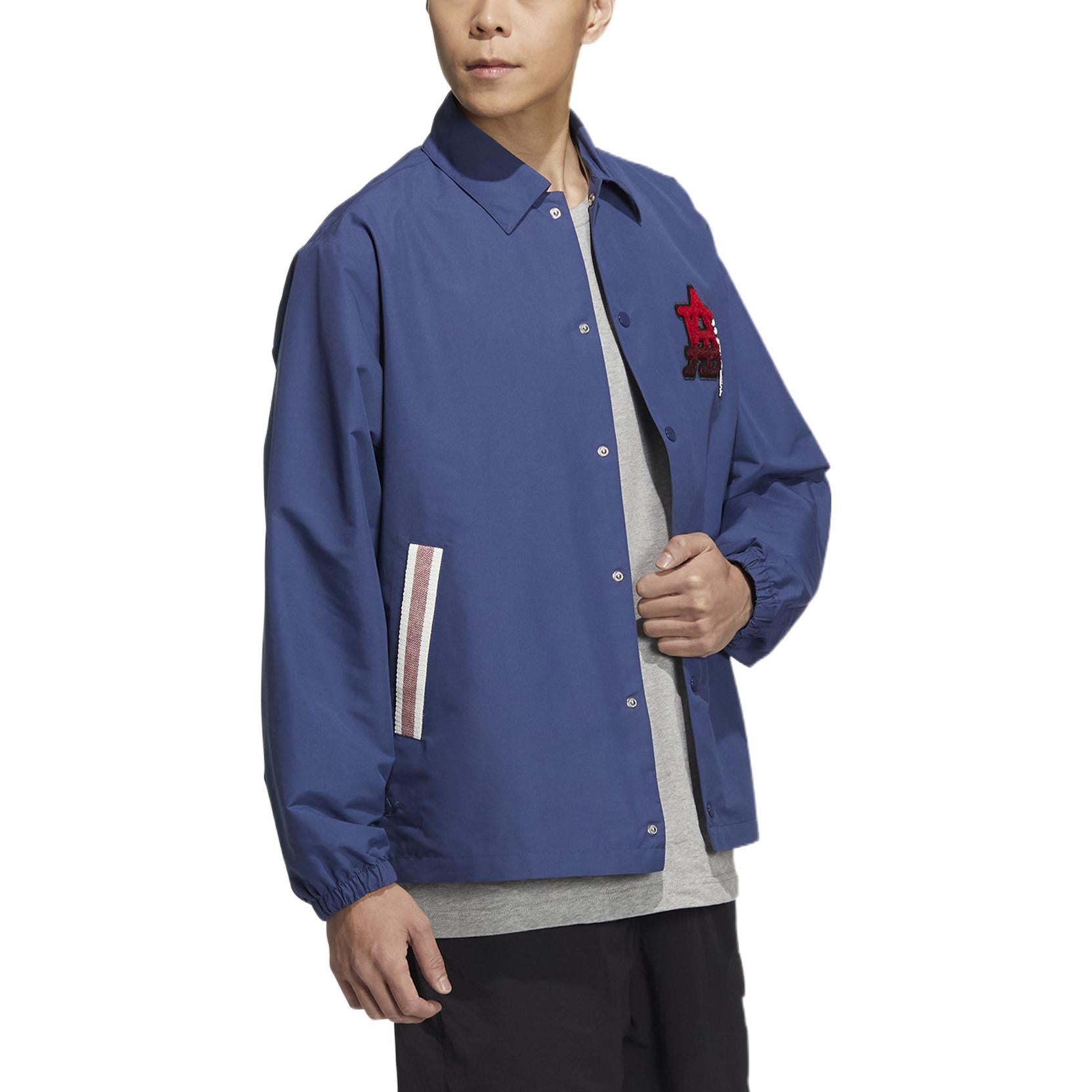 adidas Modern Collegiate Coach Jacket Asia Sizing 'Tech Indigo' HS1993