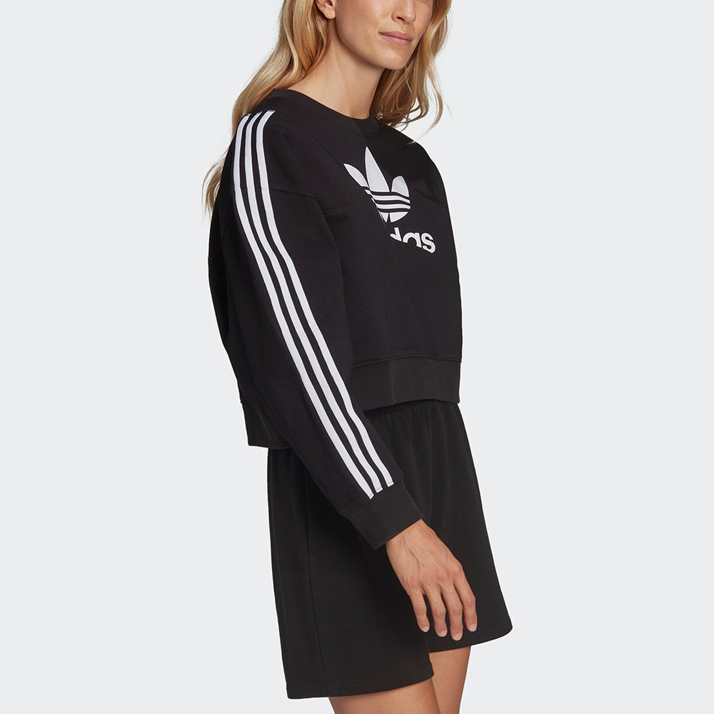 (WMNS) adidas Originals Splicing Logo Sweatshirt 'Black' HC4622
