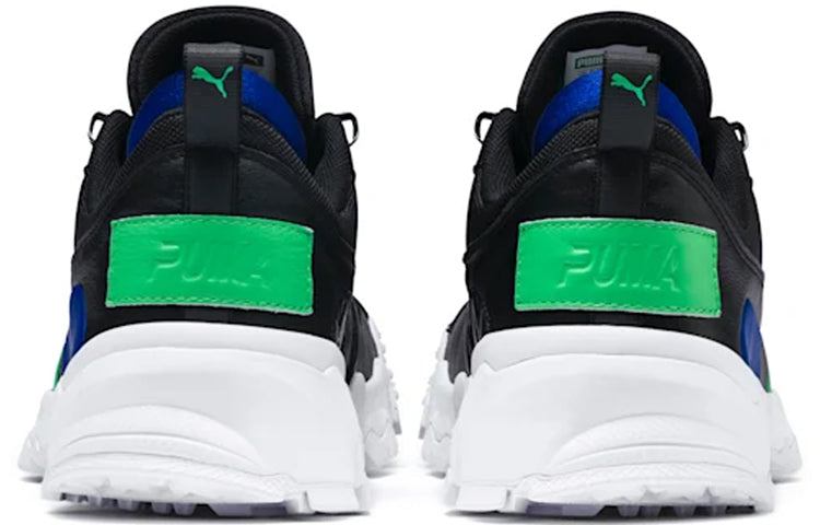 PUMA Trailfox Leather Black Green Blue 369470-02