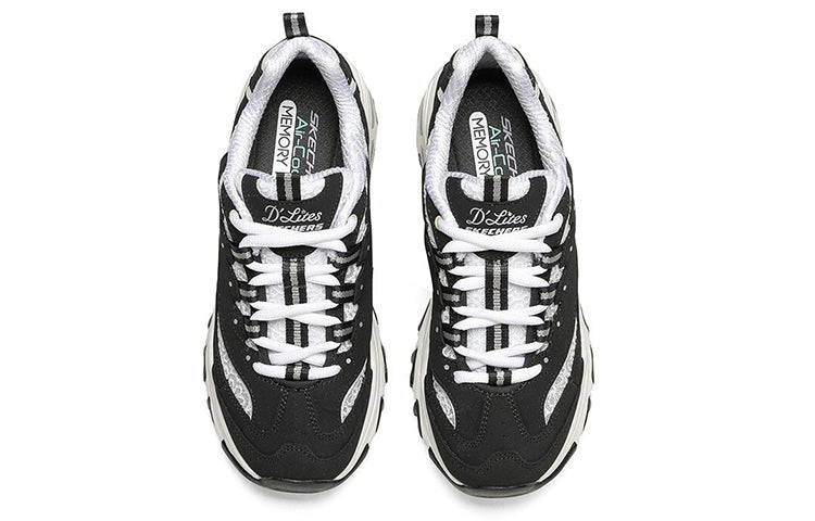 (WMNS) Skechers D Lites 1.0 Fashion Running Shoes Black/White 149250-BKW