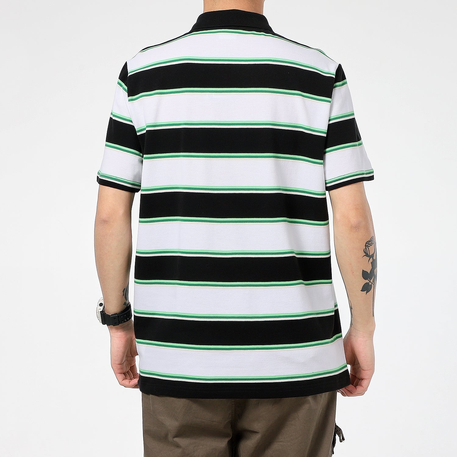 PUMA Downtown Stripe Polo Tee Shirt 'White' 599781-02