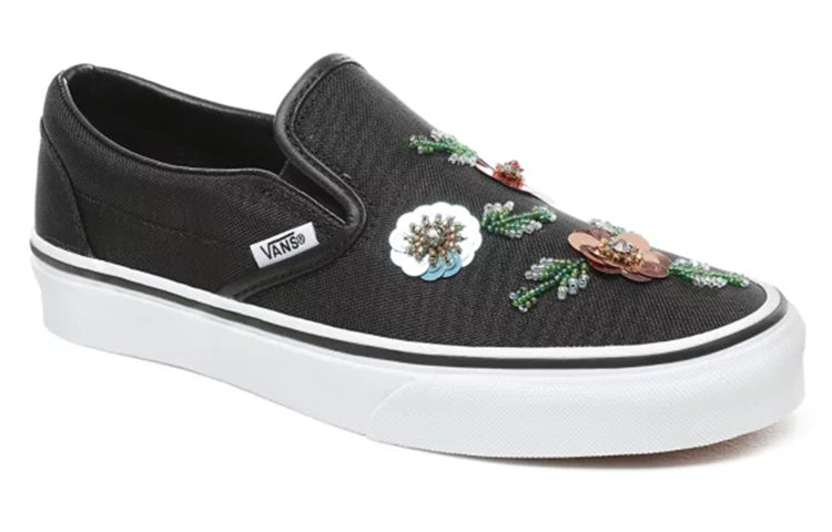 Vans Floral Sequins Slip-On Shoes Black VN0A38F7VM6