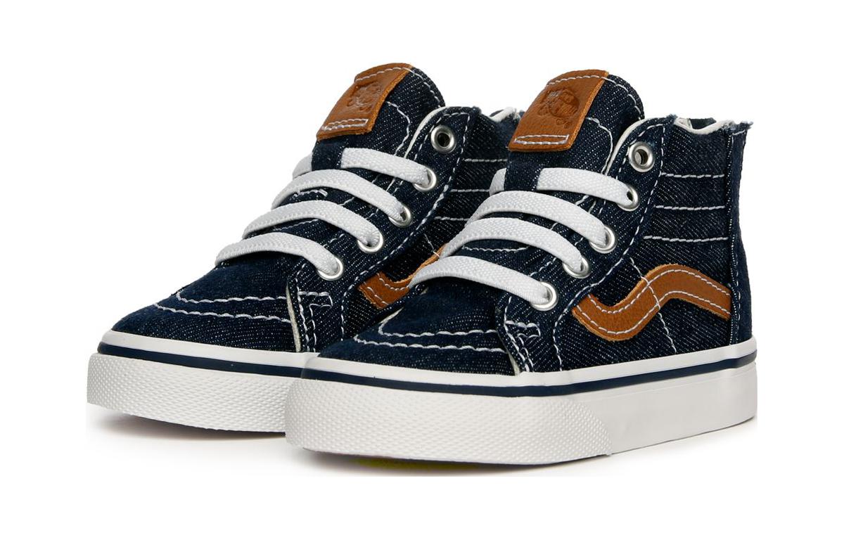 (GS) Vans SK8-Hi Zip Denim Shoes 'Navy Brown' VN0A32R3QQJ