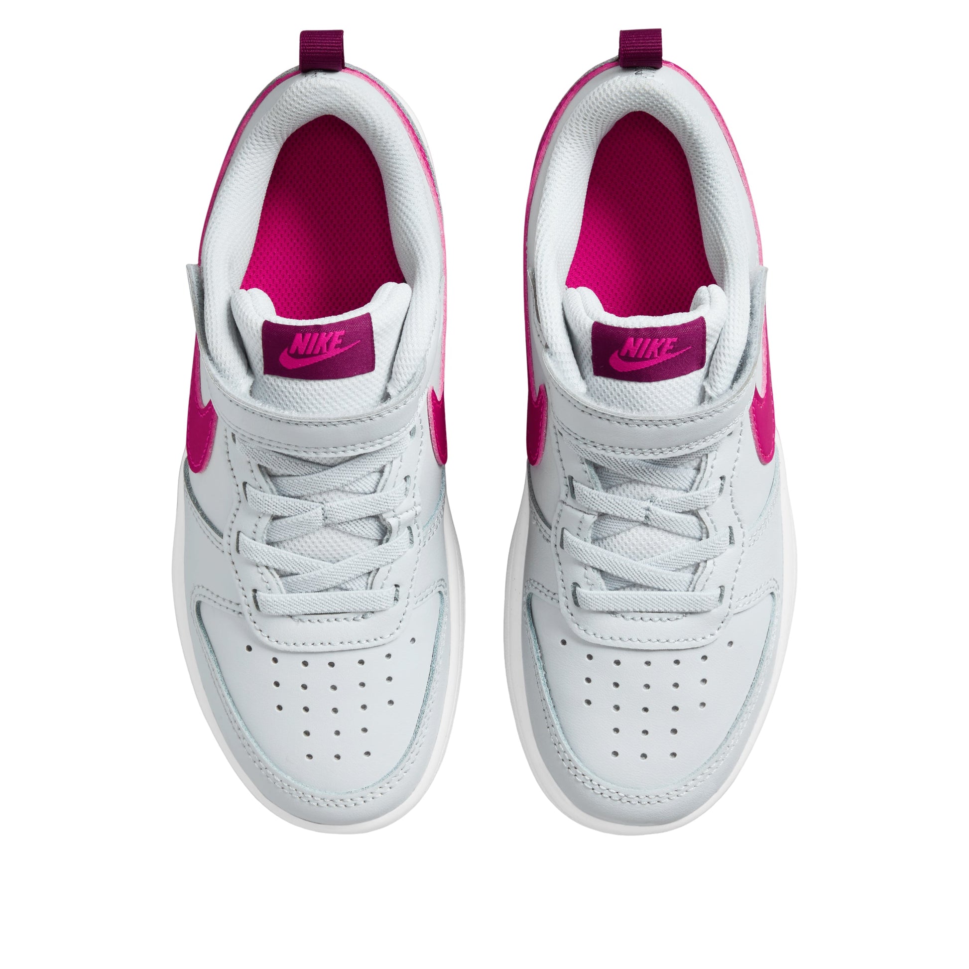 (GS) Nike Court Borough Low 2 'Grey Bright Pink' BQ5451-015