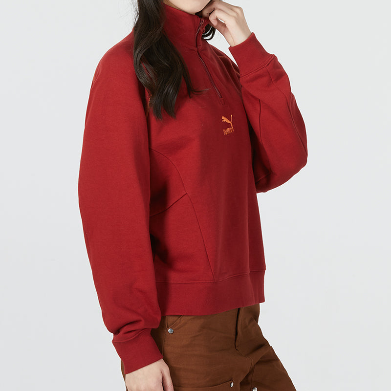(WMNS) PUMA Das Cc Graphic Half-Zip Crew 'Red' 539911-22