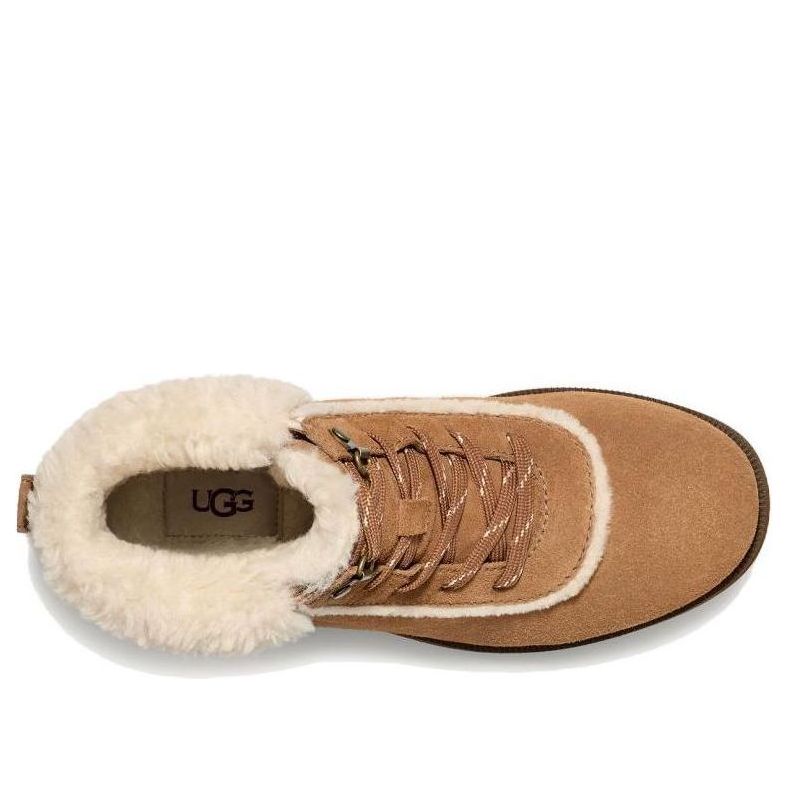 (WMNS) UGG Bodie Fur Lace Boot 'Chestnut' 1153472-CHE