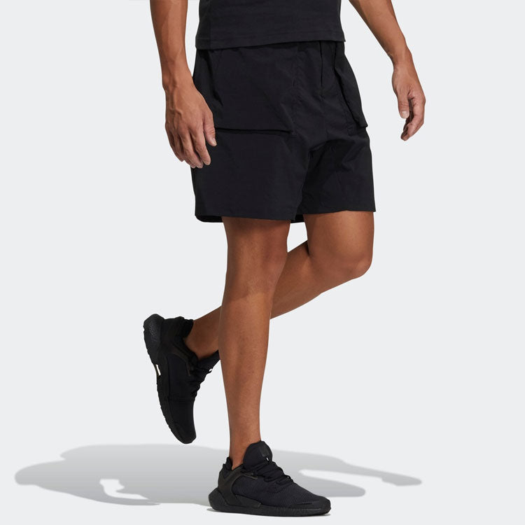 adidas M Tec Wv Sho Big Pocket Solid Color Sports Shorts Black GN0787