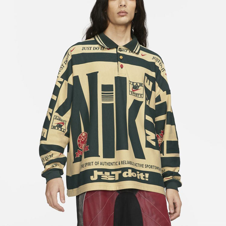 Nike x Cactus Plant Flea Market Longsleeve Polo Shirt 'Cream White Green' DA2592-397
