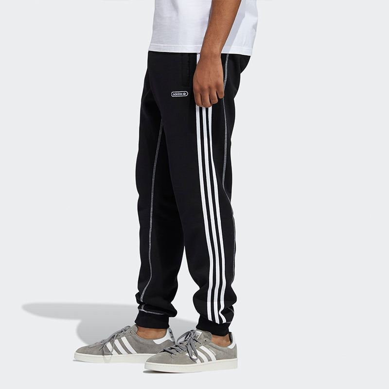 adidas originals Cntrst Stitch S Contrasting Colors Fleece Lined Stay Warm Bundle Feet Sports Pants Black GN3888