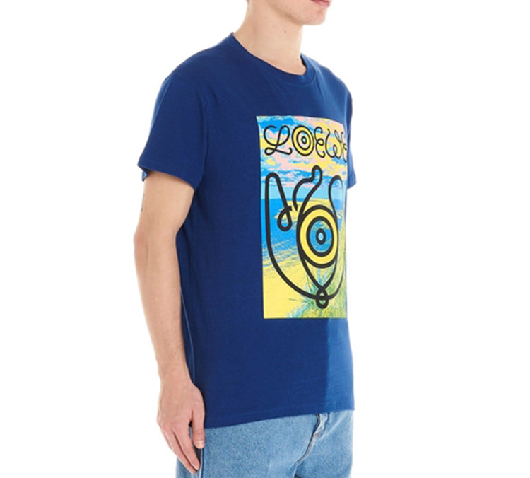 Men's LOEWE Eye Printing Short Sleeve Blue H6109822PC-5130