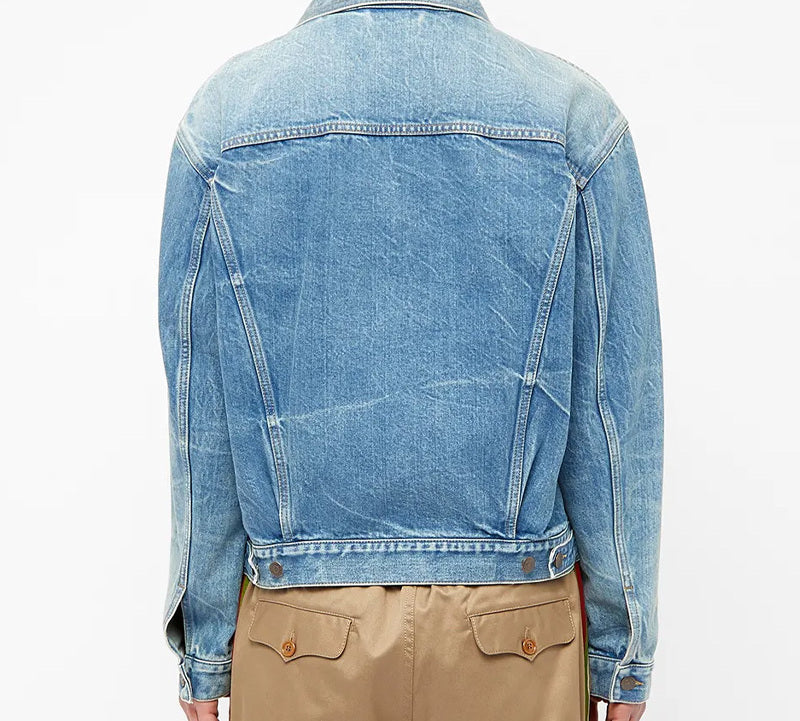 Gucci Nautical Logo Pocket Denim Jacket For Men Blue 594850-XDAX0-4206