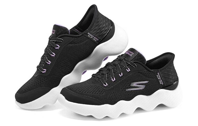 (WMNS) Skechers GO WALK Massage Fit 'Black Lavender' 124916-BKLV