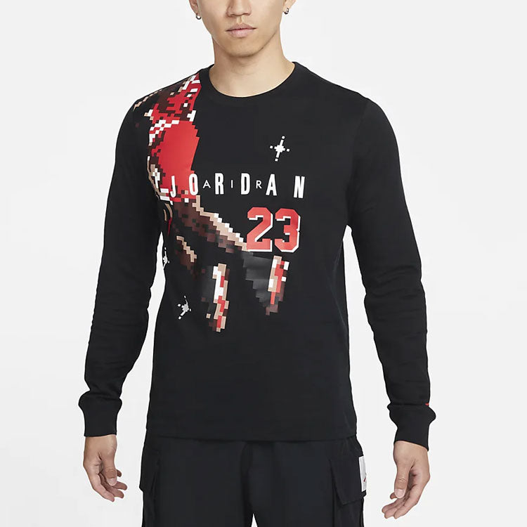 Air Jordan Brand Holiday Casual Sports Round Neck Alphabet Printing Long Sleeves Black DC9794-010