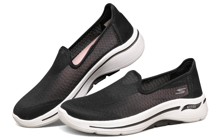 (WMNS) Skechers Go Walk Arch Fit 'Black White' 896018-BKW