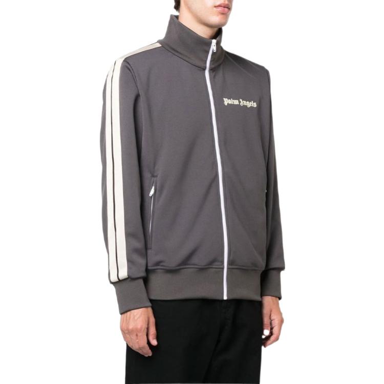 Palm Angels FW22 Classic Track Jacket 'Grey Off White' PMBD001F22FAB0020703