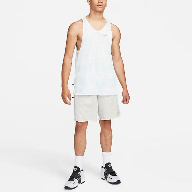 Nike Durant French Terry Breathable Sports Drawstring Solid Color Splicing Embroidered Alphabet Loose Shorts Gray DH7374-050