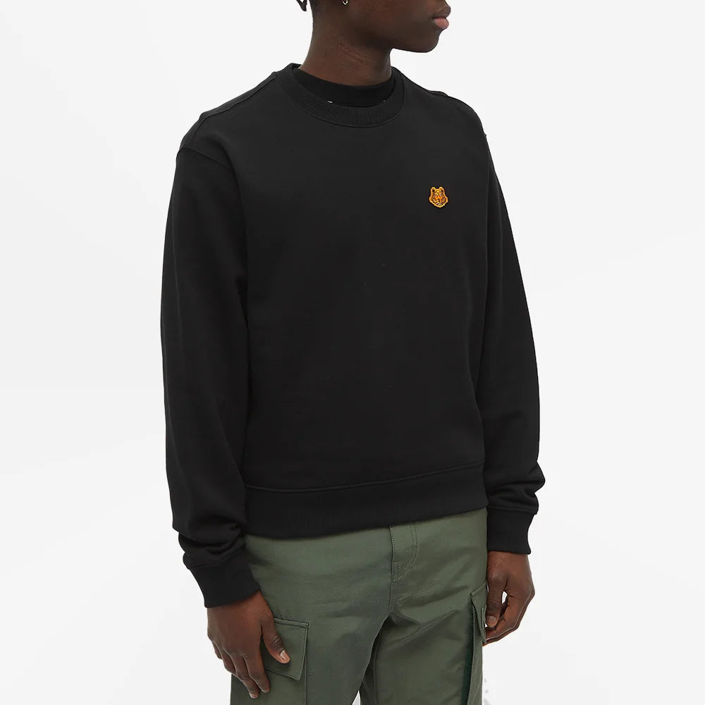 Men's KENZO SS21 Logo Round Neck Long Sleeves Black FB55SW0034ML-99