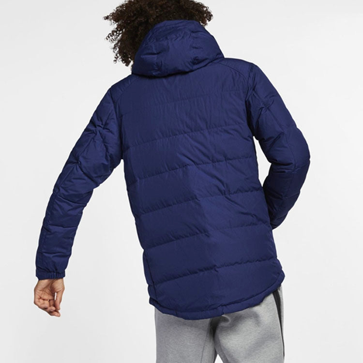 Nike Outdoor Windproof Stay Warm Casual hooded down Jacket Navy Blue Dark blue AJ7947-429