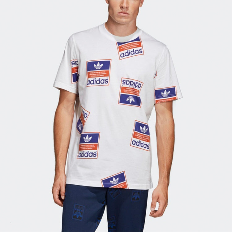 adidas originals Stckerbomb Tee Round Neck Short Sleeve White DX3649
