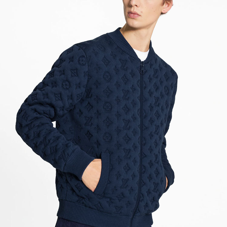 Men's LOUIS VUITTON SS21 MONOGRAM aviator Jacket Blue 1A8QYW