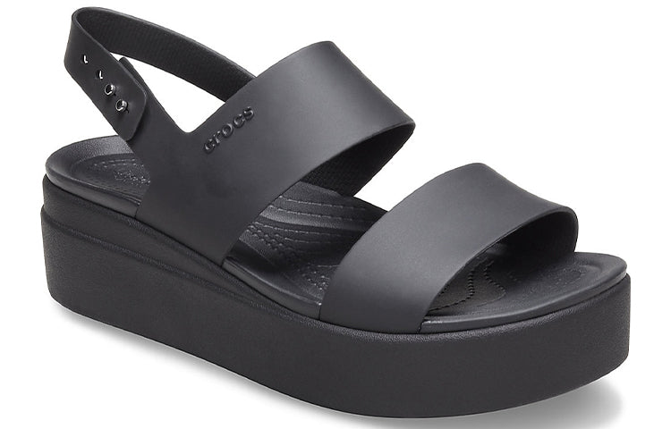 (WMNS) Crocs Brooklyn Thick Sole Casual Black Sandals 206453-060