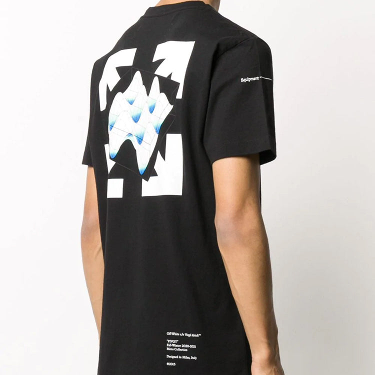 Off-White Arrows Pattern Printing Short Sleeve Black OMKA002E20FAB0011001