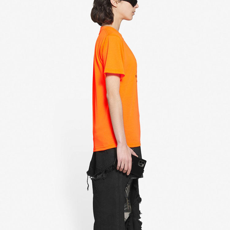 Balenciaga FW21 Elastic Slim Fit Short Sleeve Orange 661705TKVH57513