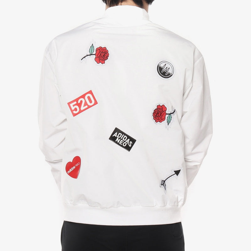 Men's adidas Casual Sports Baseball White Jacket EI4442
