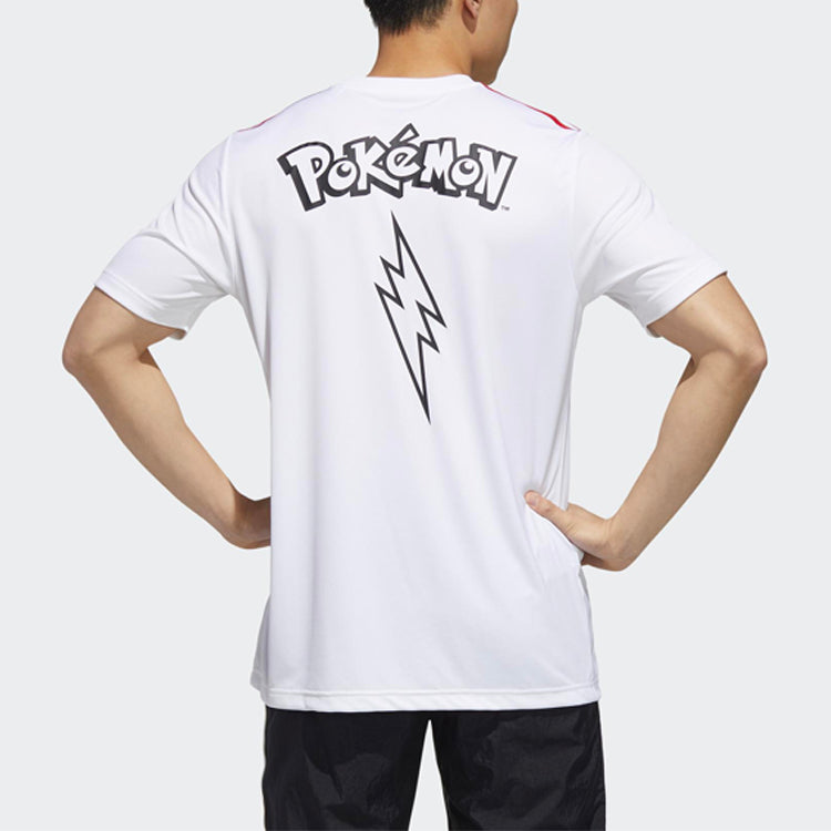 adidas x POKEMON Crossover M Pkmn Jrsy Printing Sports Round Neck Short Sleeve White GN3002