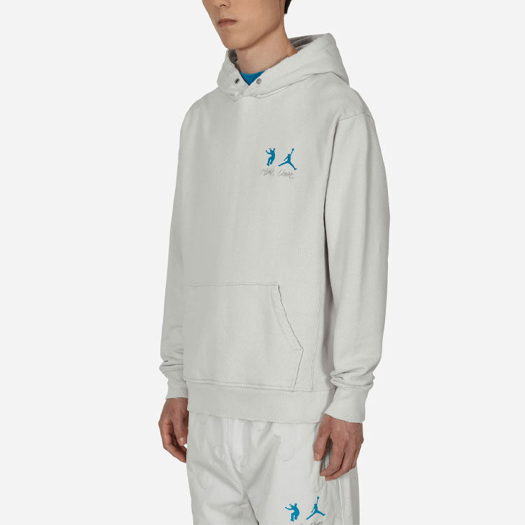 Air Jordan x union Crossover SS22 Casual Pullover Solid Color Logo hooded Couple Style Long Sleeves Asia Edition Gray DJ9525-025