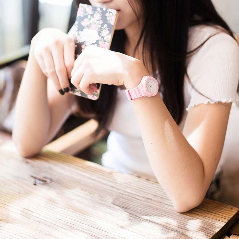 CASIO Waterproof Sports Pink Analog LRW-200H-4B2