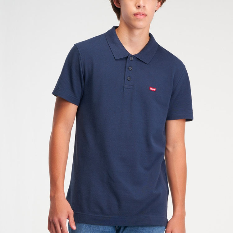 Men's Levis Minimalistic Embroidered Short Sleeve Polo Shirt Navy Blue 35959-0002