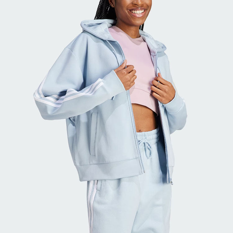 (WMNS) adidas Future Icons 3-Stripes Full-Zip Hoodie Jackets 'Blue' IL3049