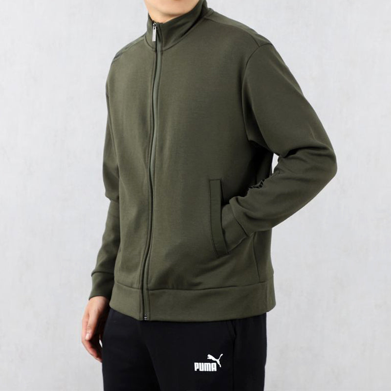 PUMA Athleisure Casual Sports Stand Collar Knit Jacket Dark Green 585258-70