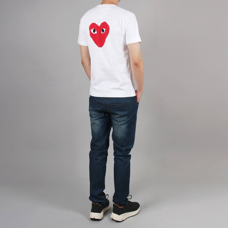 COMME des GARCONS PLAY Red Emblem No Eyes T-Shirt 'White' AZ-T222-051-1