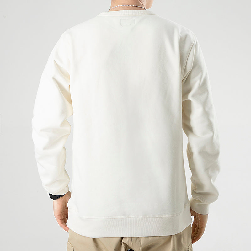 Men's Converse Jack Purcell Athleisure Casual Sports Fleece Round Neck Pullover White 10022516-A01