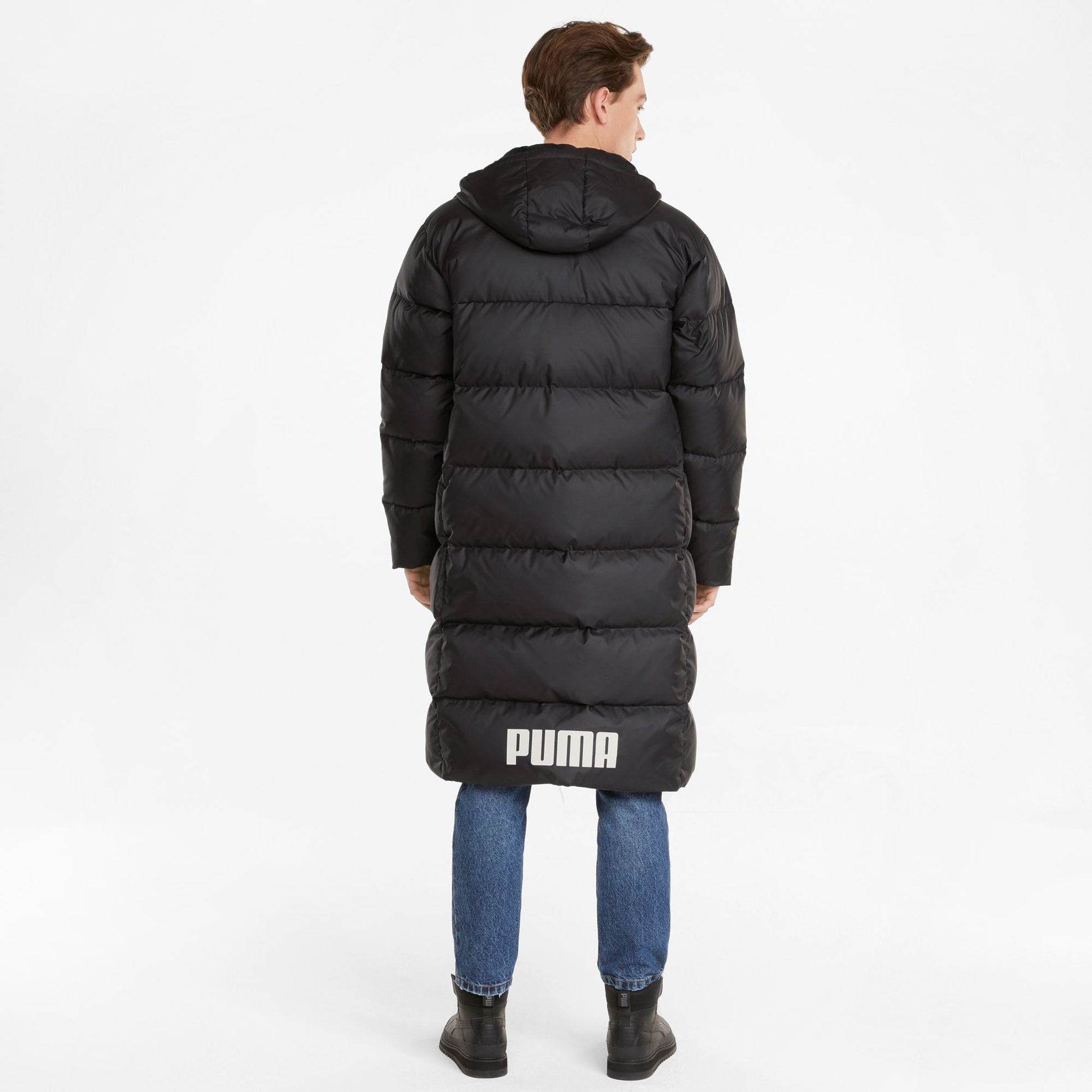 PUMA Long Oversized Down Coat 'Black White' 587721-01