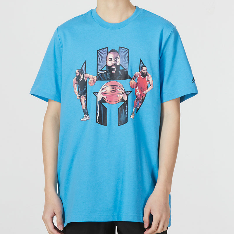 adidas Harden Logo T-shirt Asia Sizing 'Blue' HS4327
